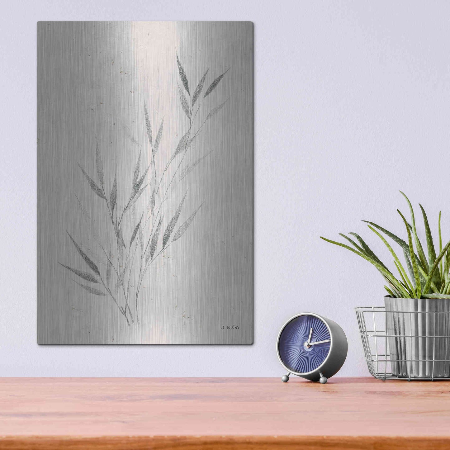 Luxe Metal Art 'Soft Summer Sketches III' by James Wiens, Metal Wall Art,12x16