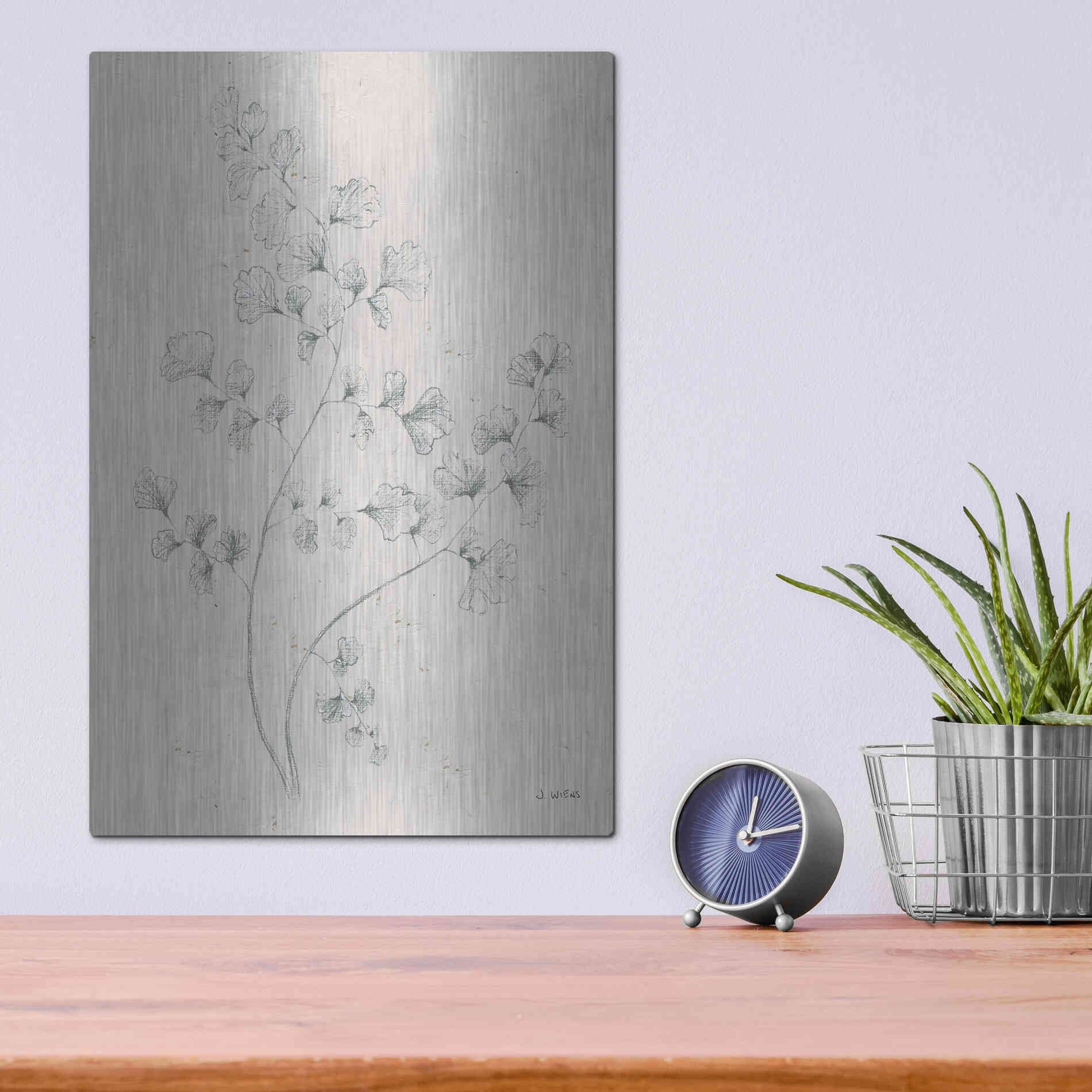 Luxe Metal Art 'Soft Summer Sketches IV' by James Wiens, Metal Wall Art,12x16