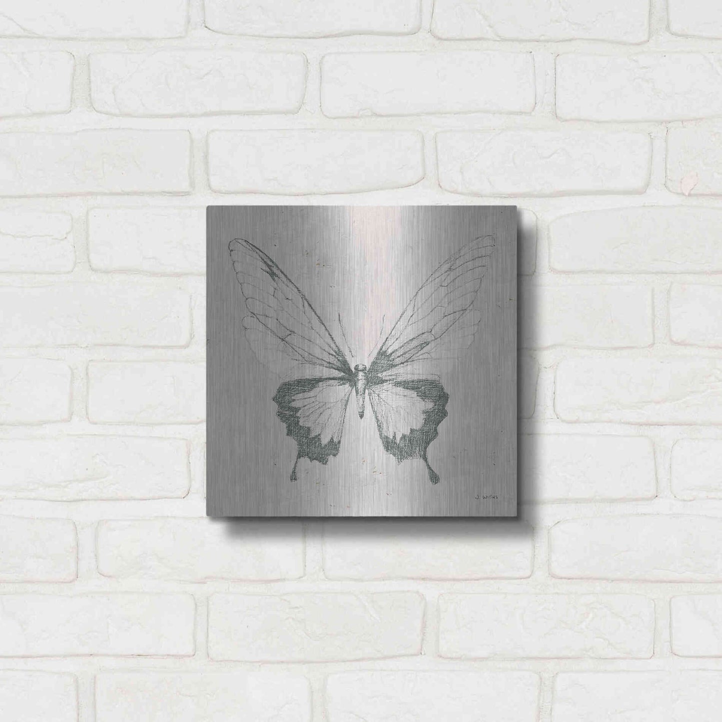 Luxe Metal Art 'Soft Summer Sketches V' by James Wiens, Metal Wall Art,12x12