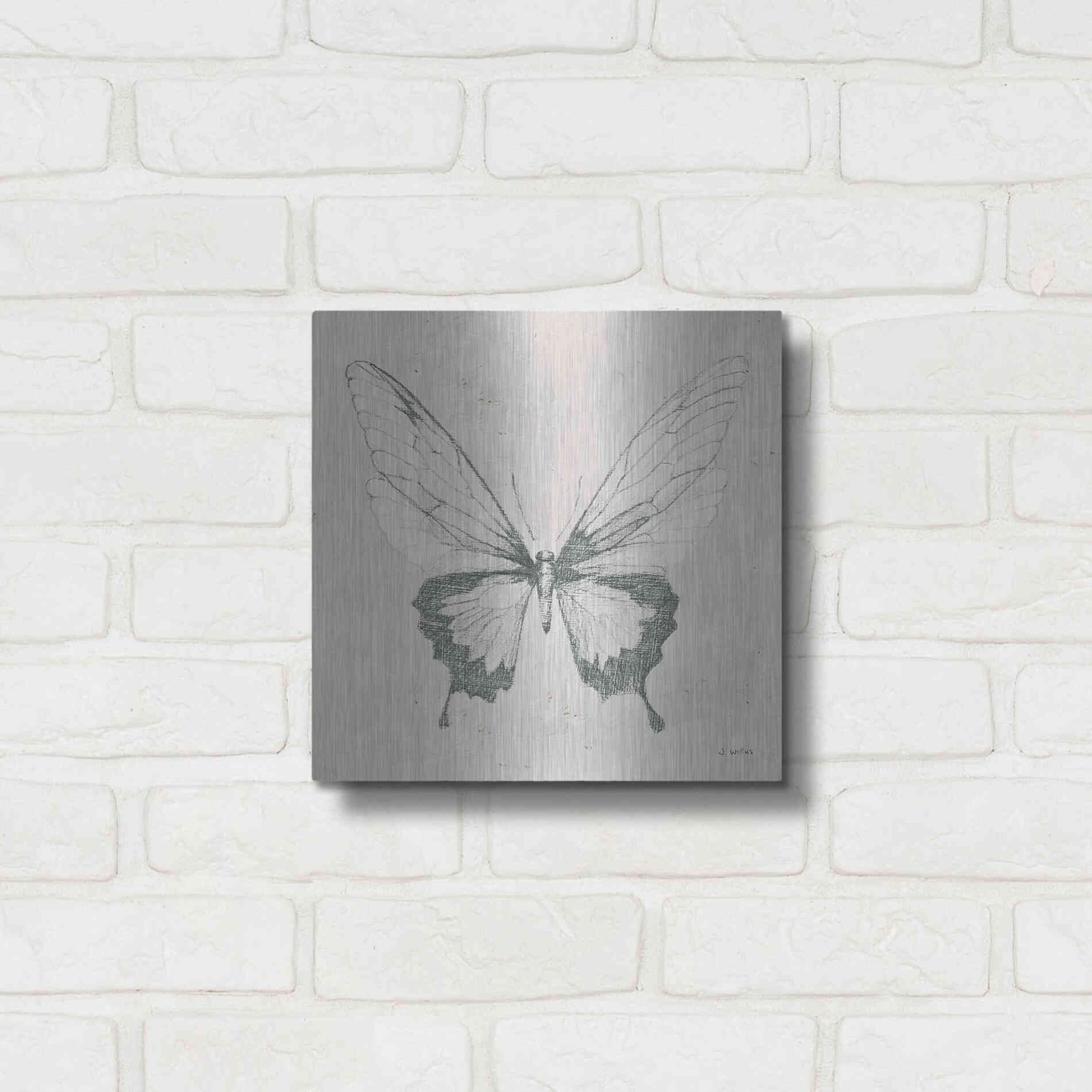 Luxe Metal Art 'Soft Summer Sketches V' by James Wiens, Metal Wall Art,12x12