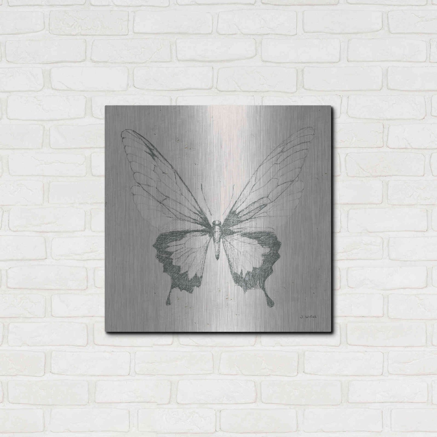 Luxe Metal Art 'Soft Summer Sketches V' by James Wiens, Metal Wall Art,24x24