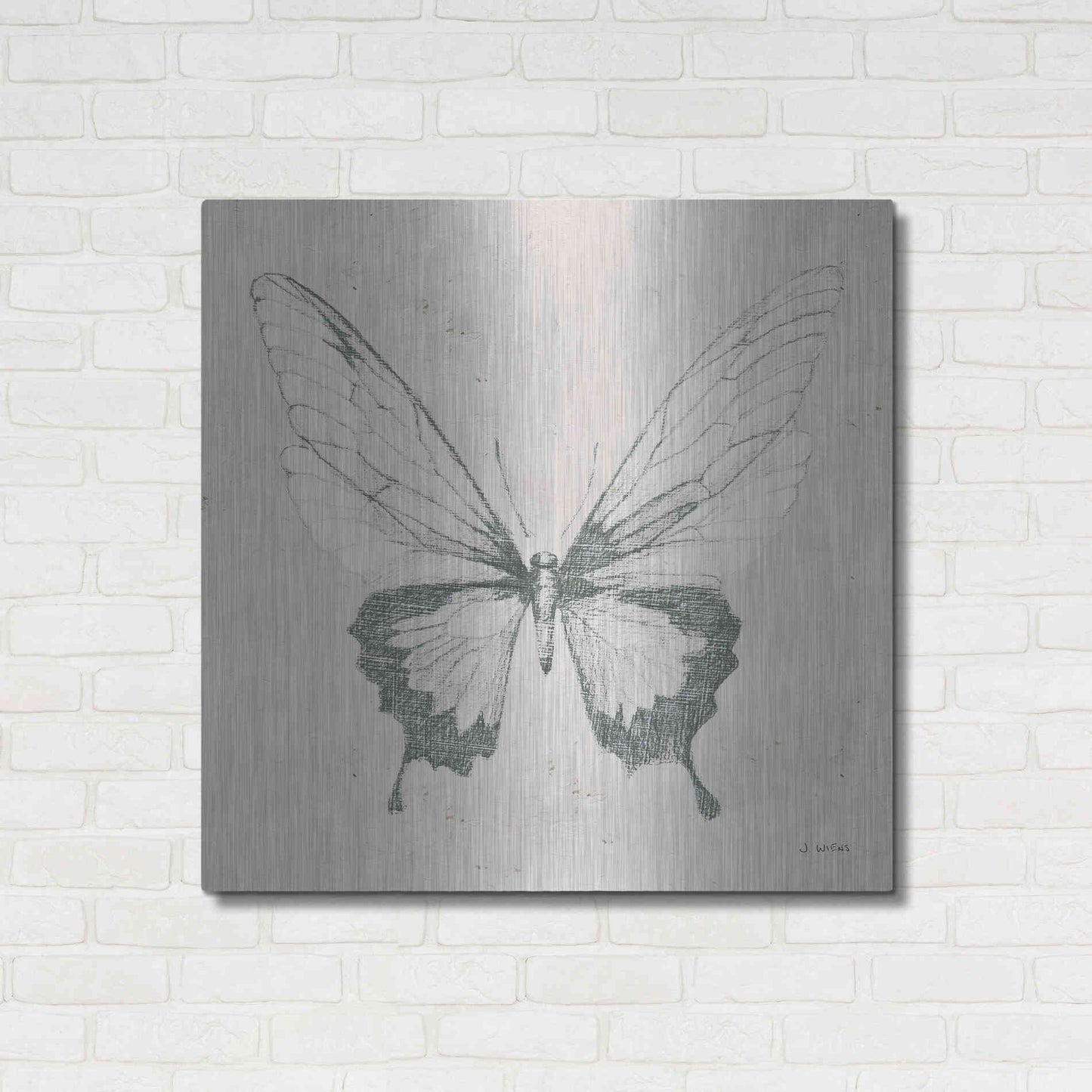 Luxe Metal Art 'Soft Summer Sketches V' by James Wiens, Metal Wall Art,36x36