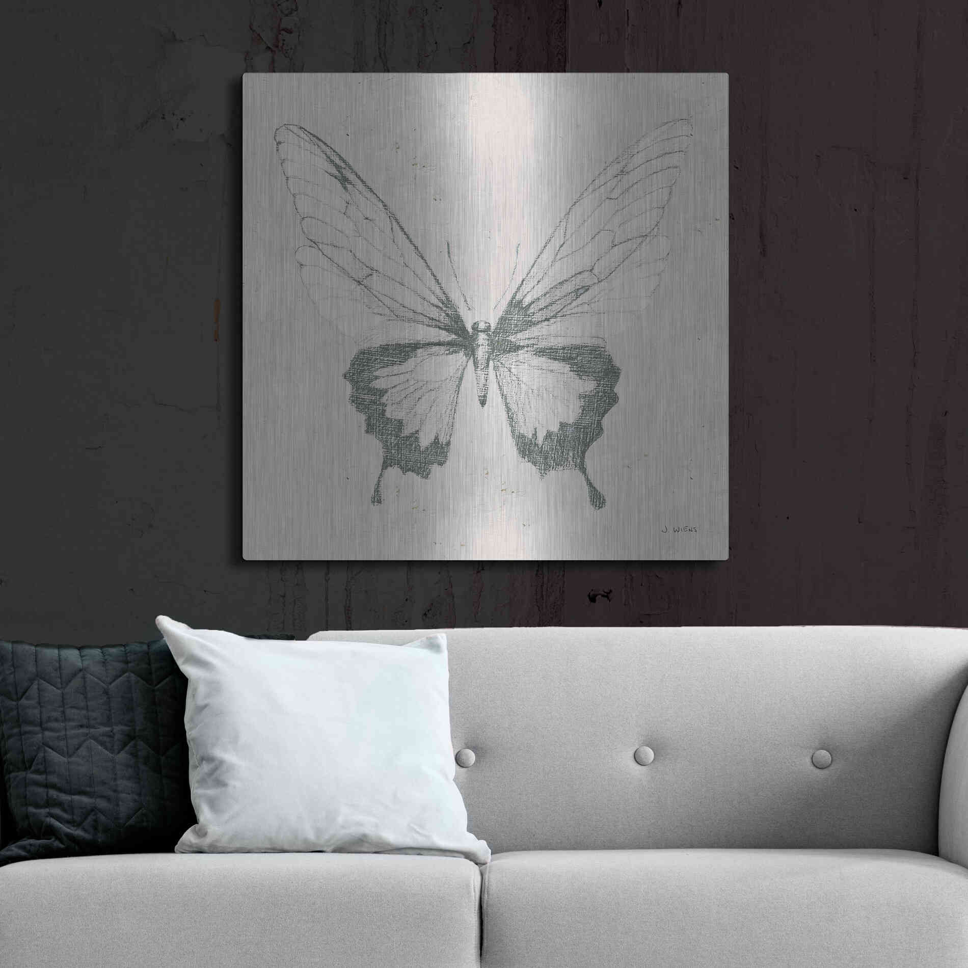Luxe Metal Art 'Soft Summer Sketches V' by James Wiens, Metal Wall Art,36x36