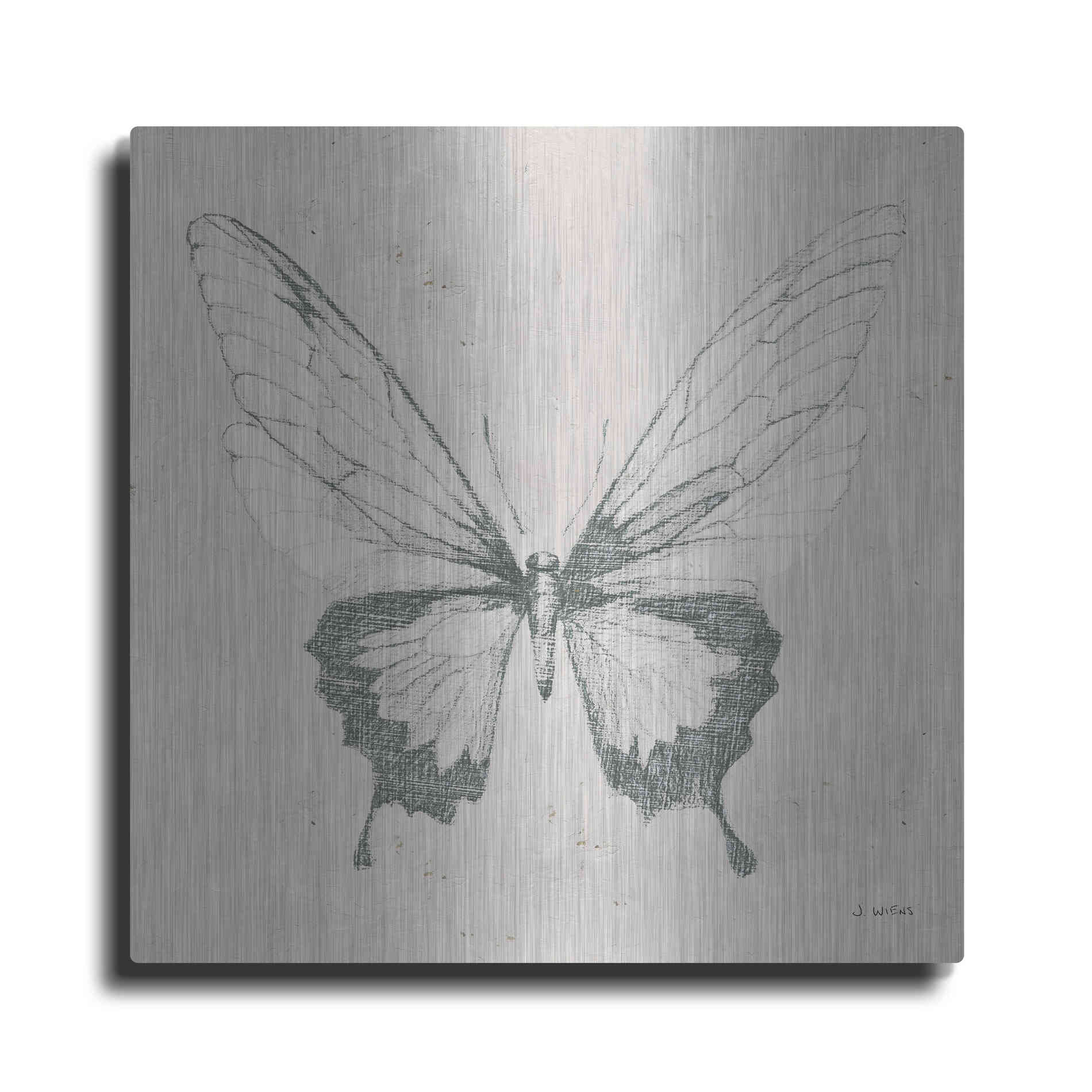 Luxe Metal Art 'Soft Summer Sketches V' by James Wiens, Metal Wall Art