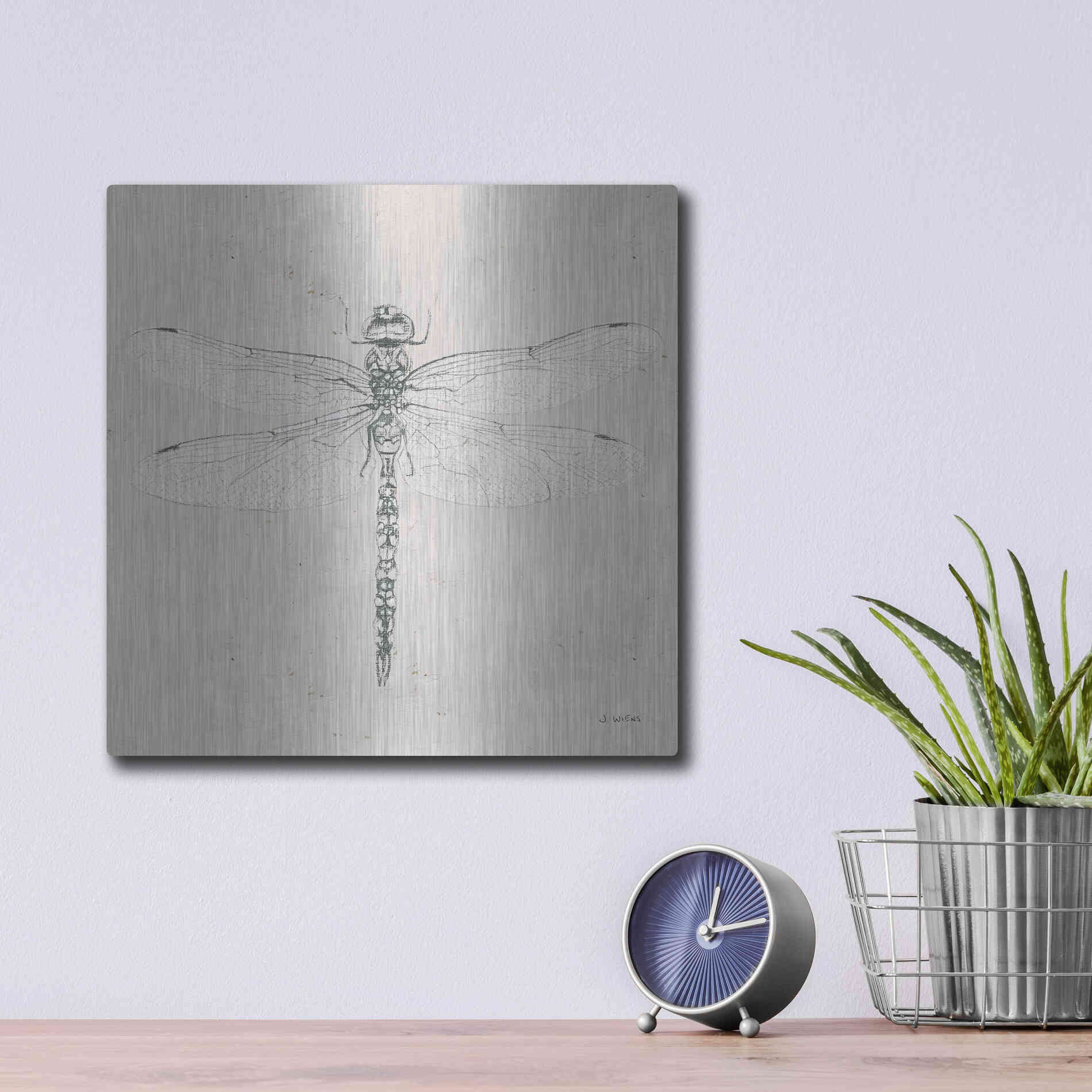 Luxe Metal Art 'Soft Summer Sketches VI' by James Wiens, Metal Wall Art,12x12