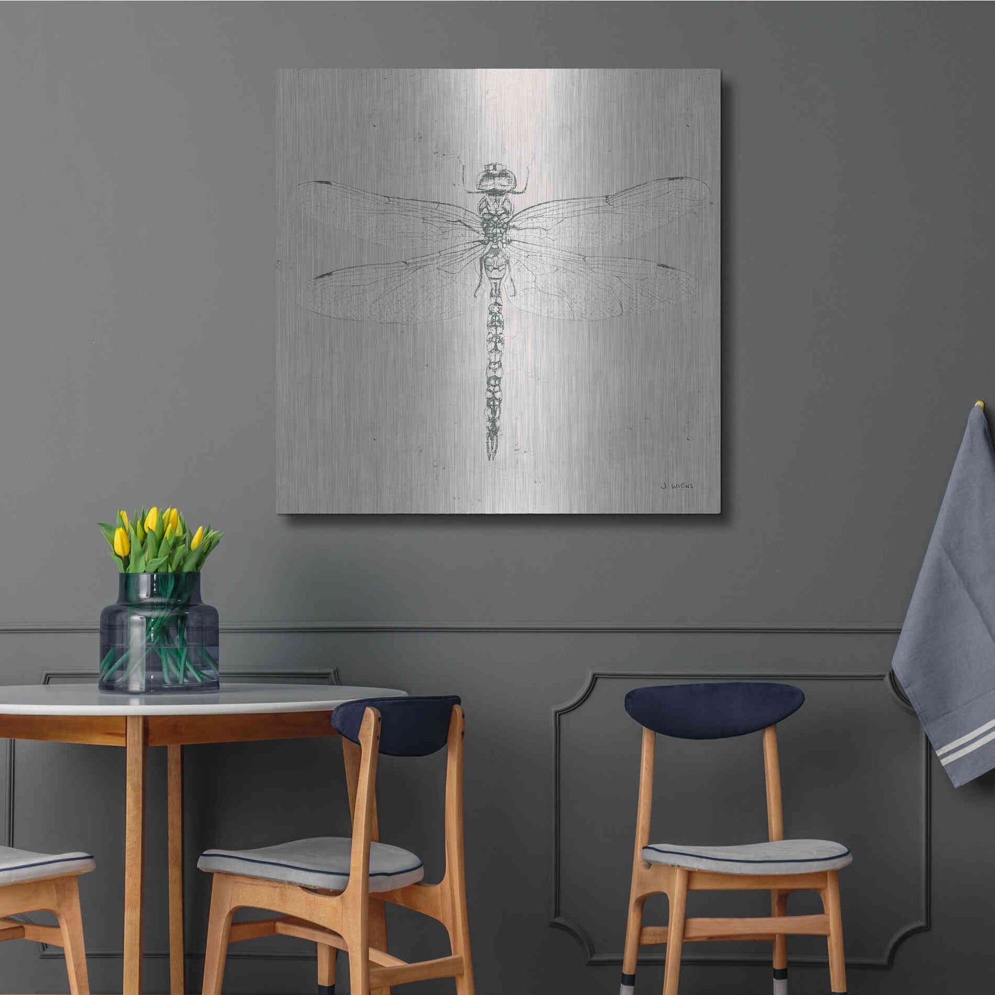 Luxe Metal Art 'Soft Summer Sketches VI' by James Wiens, Metal Wall Art,36x36