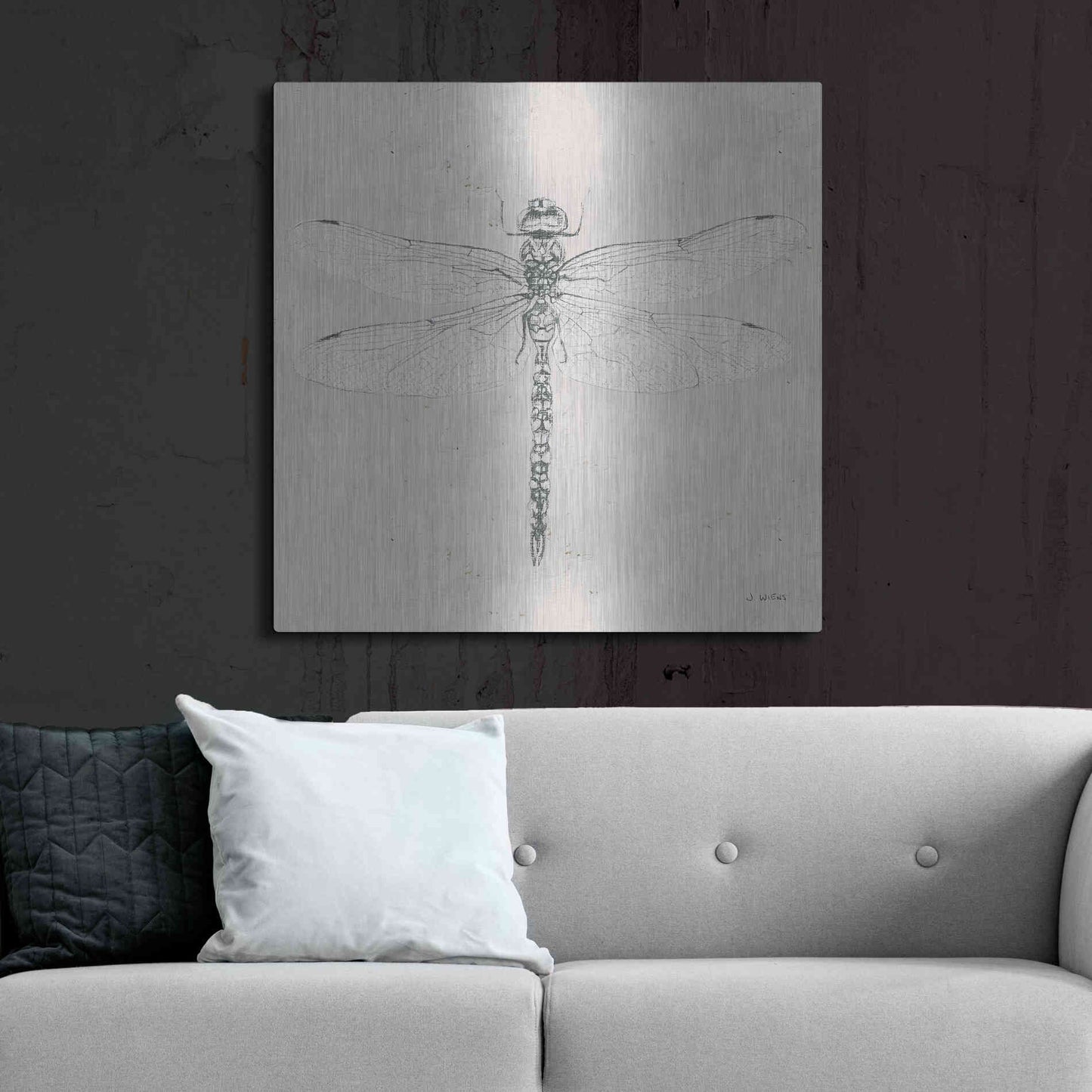Luxe Metal Art 'Soft Summer Sketches VI' by James Wiens, Metal Wall Art,36x36