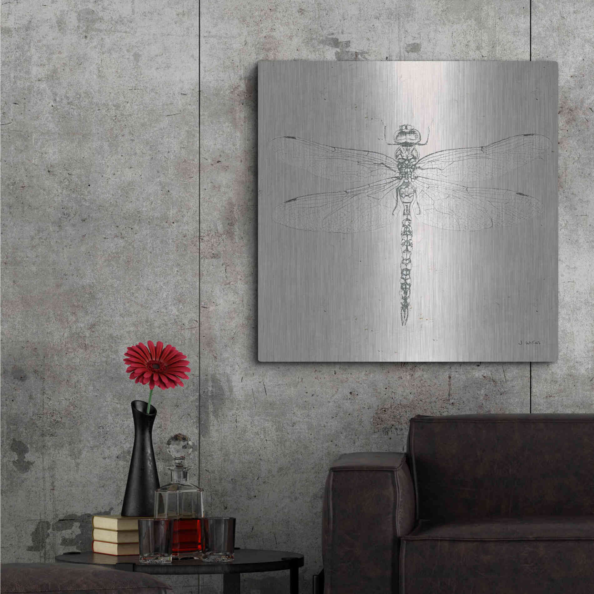 Luxe Metal Art 'Soft Summer Sketches VI' by James Wiens, Metal Wall Art,36x36