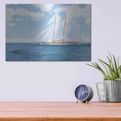 Luxe Metal Art 'Majestic Sailboat' by James Wiens, Metal Wall Art,16x12