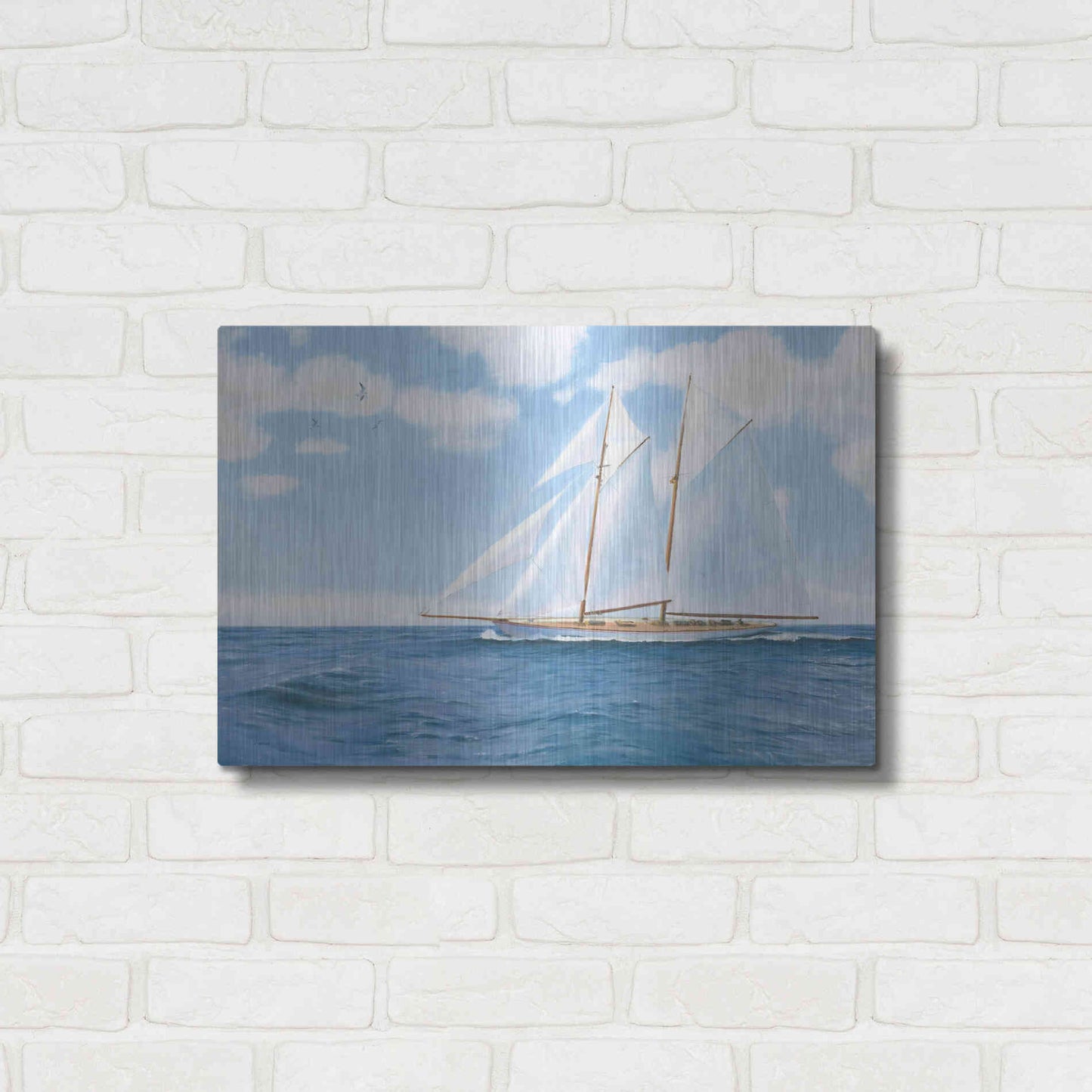 Luxe Metal Art 'Majestic Sailboat' by James Wiens, Metal Wall Art,24x16