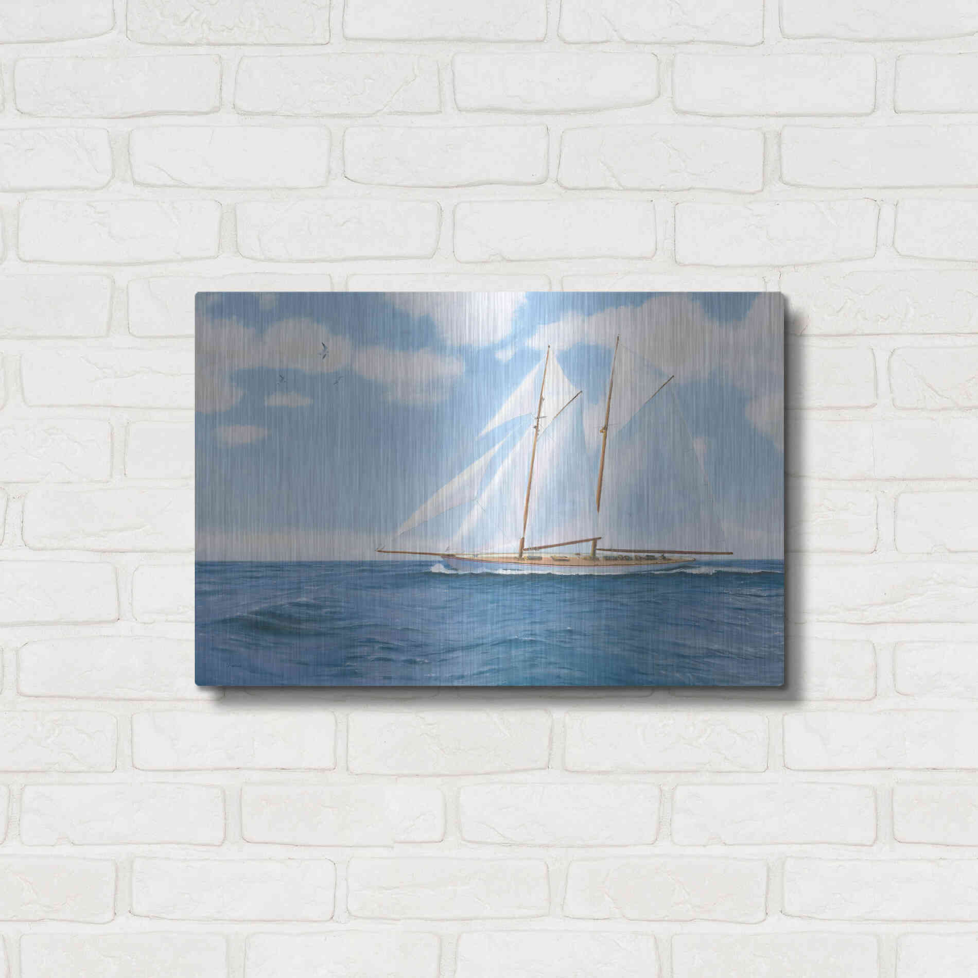 Luxe Metal Art 'Majestic Sailboat' by James Wiens, Metal Wall Art,24x16