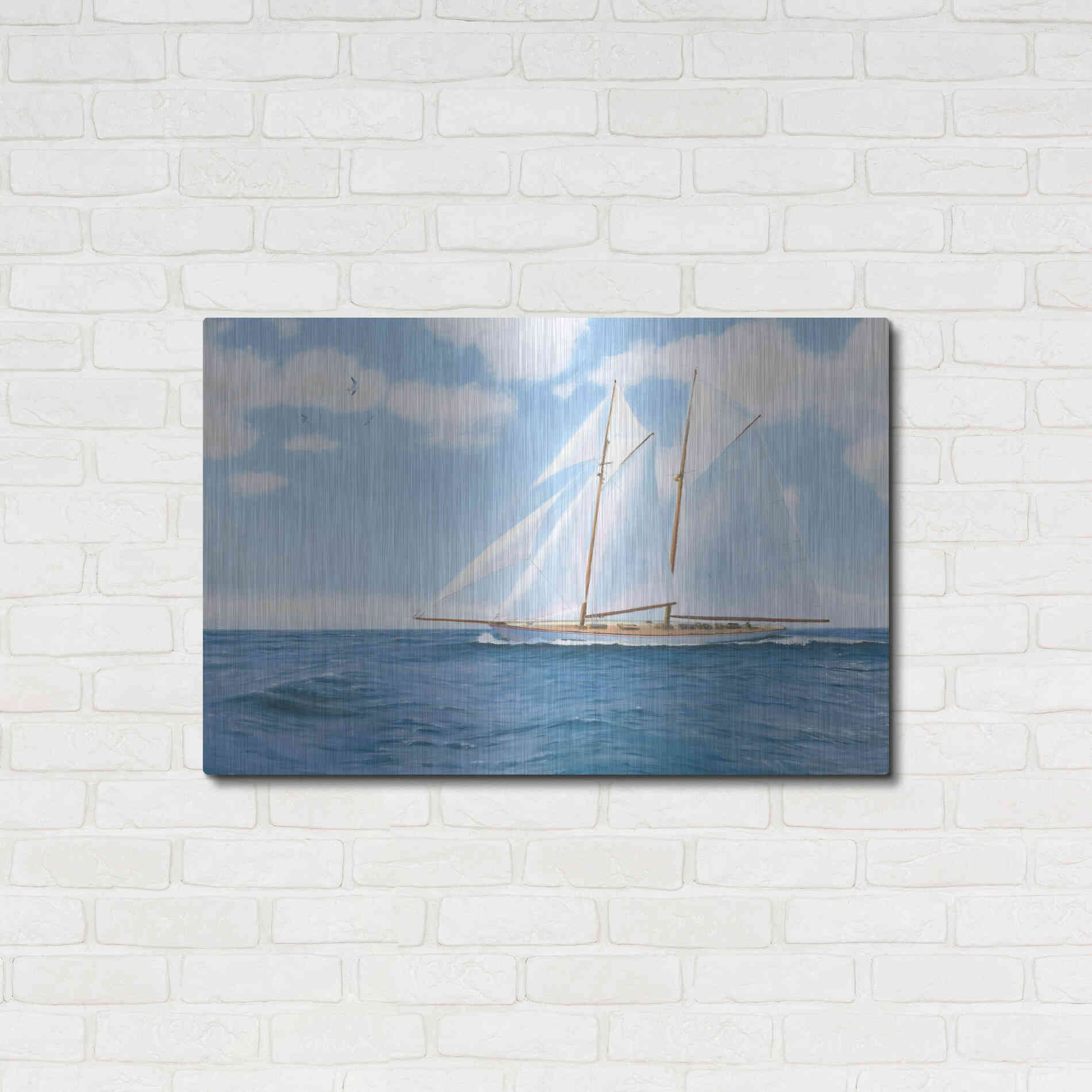 Luxe Metal Art 'Majestic Sailboat' by James Wiens, Metal Wall Art,36x24