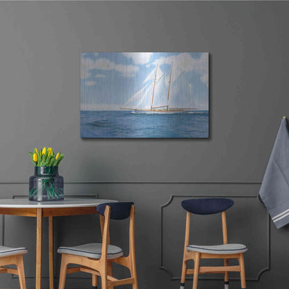 Luxe Metal Art 'Majestic Sailboat' by James Wiens, Metal Wall Art,36x24