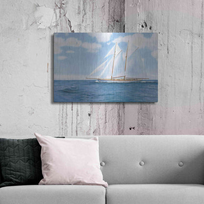 Luxe Metal Art 'Majestic Sailboat' by James Wiens, Metal Wall Art,36x24