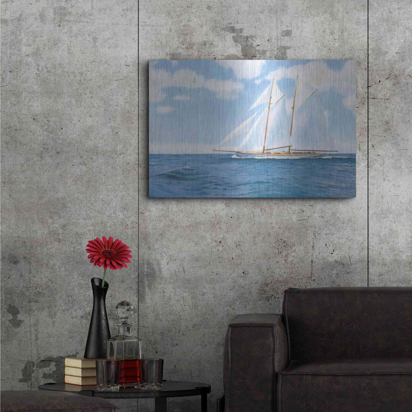 Luxe Metal Art 'Majestic Sailboat' by James Wiens, Metal Wall Art,36x24