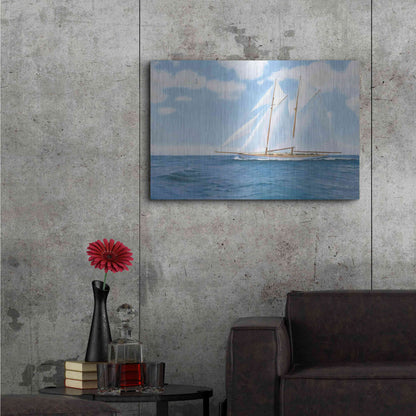 Luxe Metal Art 'Majestic Sailboat' by James Wiens, Metal Wall Art,36x24