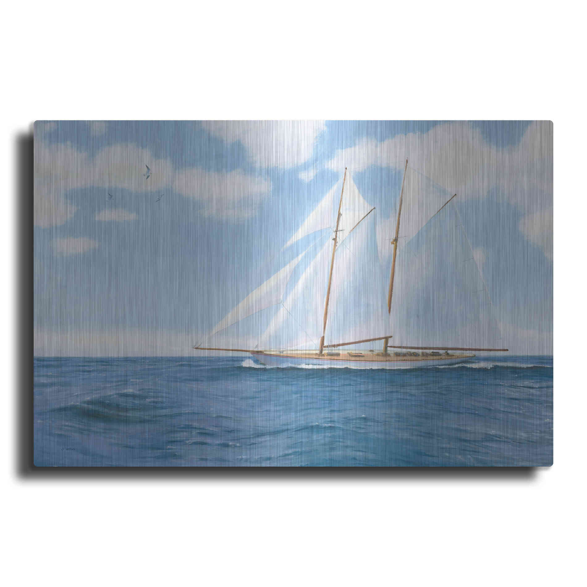 Luxe Metal Art 'Majestic Sailboat' by James Wiens, Metal Wall Art