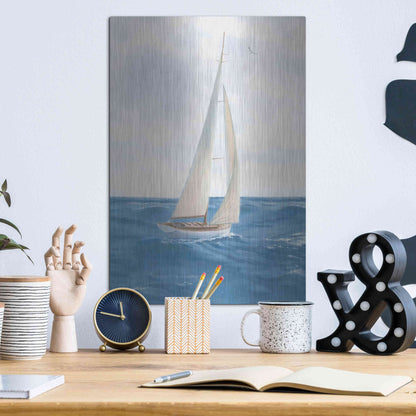Luxe Metal Art 'A Day at Sea I' by James Wiens, Metal Wall Art,12x16