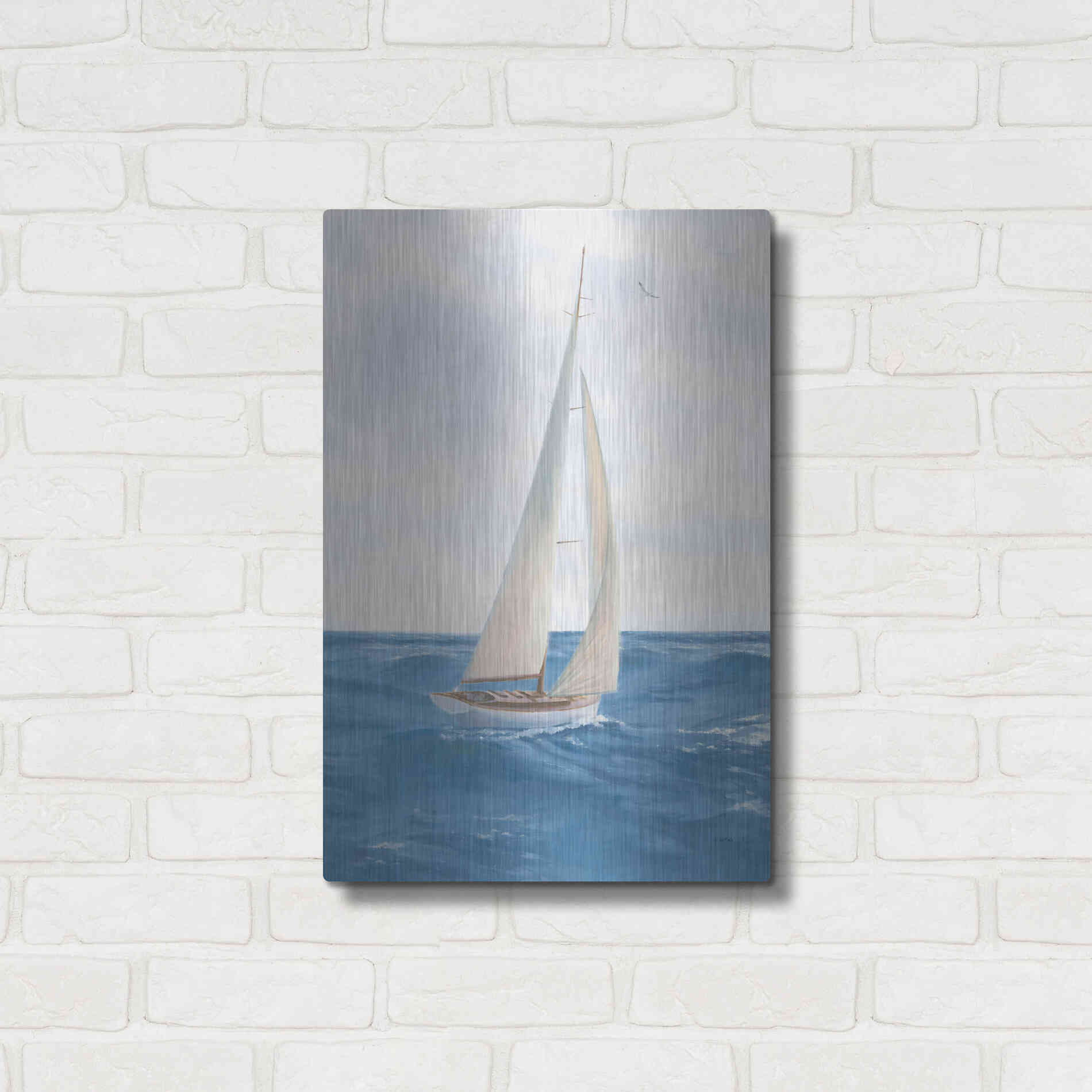 Luxe Metal Art 'A Day at Sea I' by James Wiens, Metal Wall Art,16x24