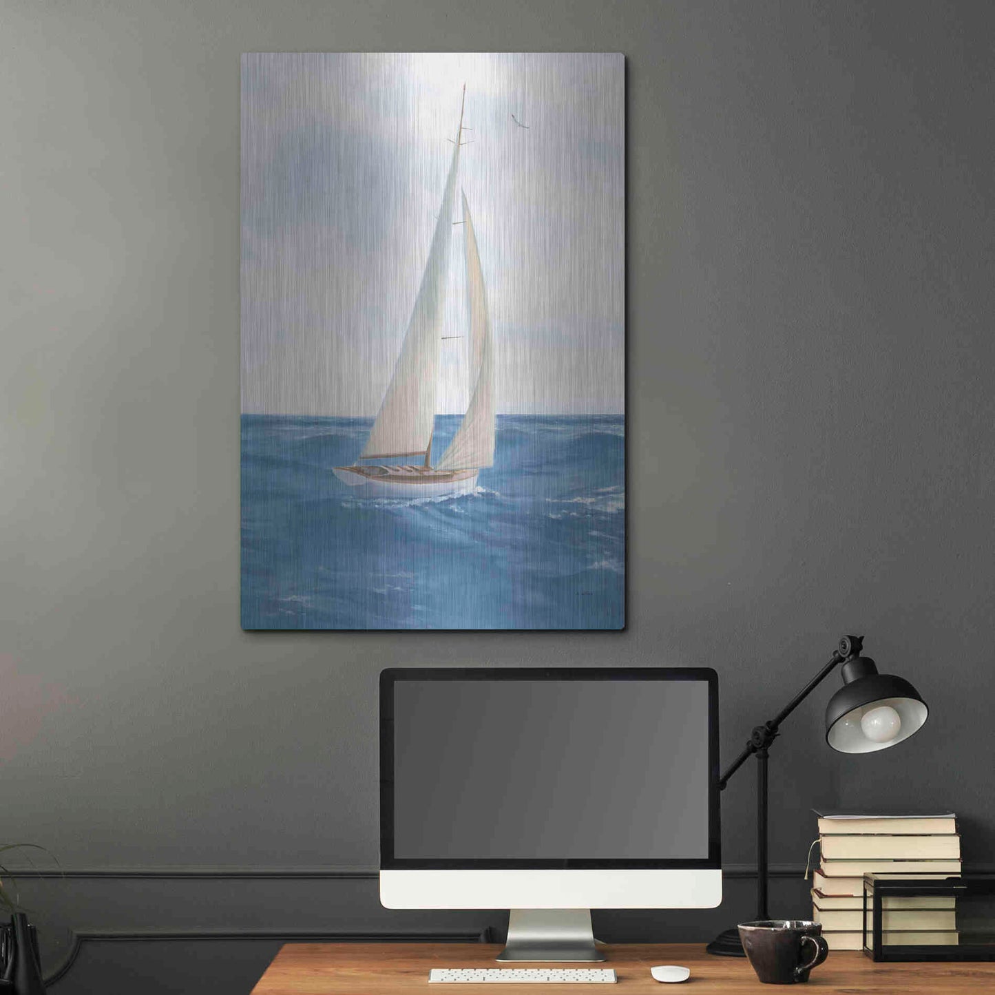 Luxe Metal Art 'A Day at Sea I' by James Wiens, Metal Wall Art,24x36