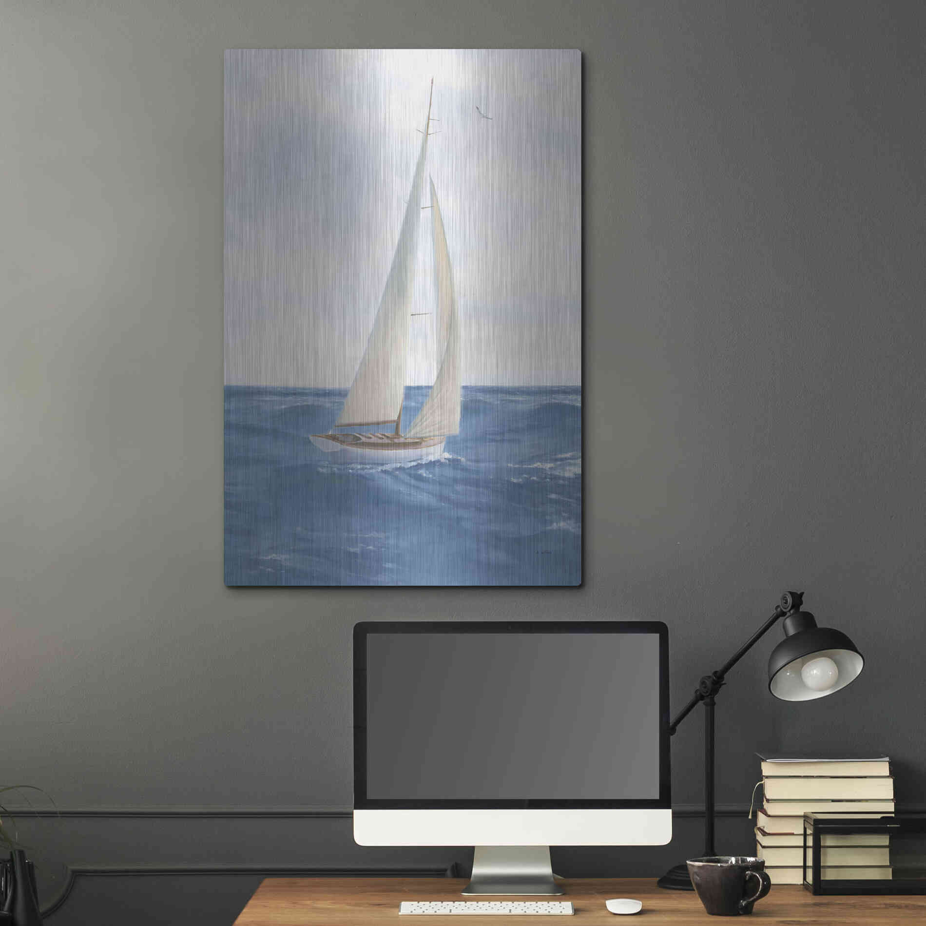 Luxe Metal Art 'A Day at Sea I' by James Wiens, Metal Wall Art,24x36