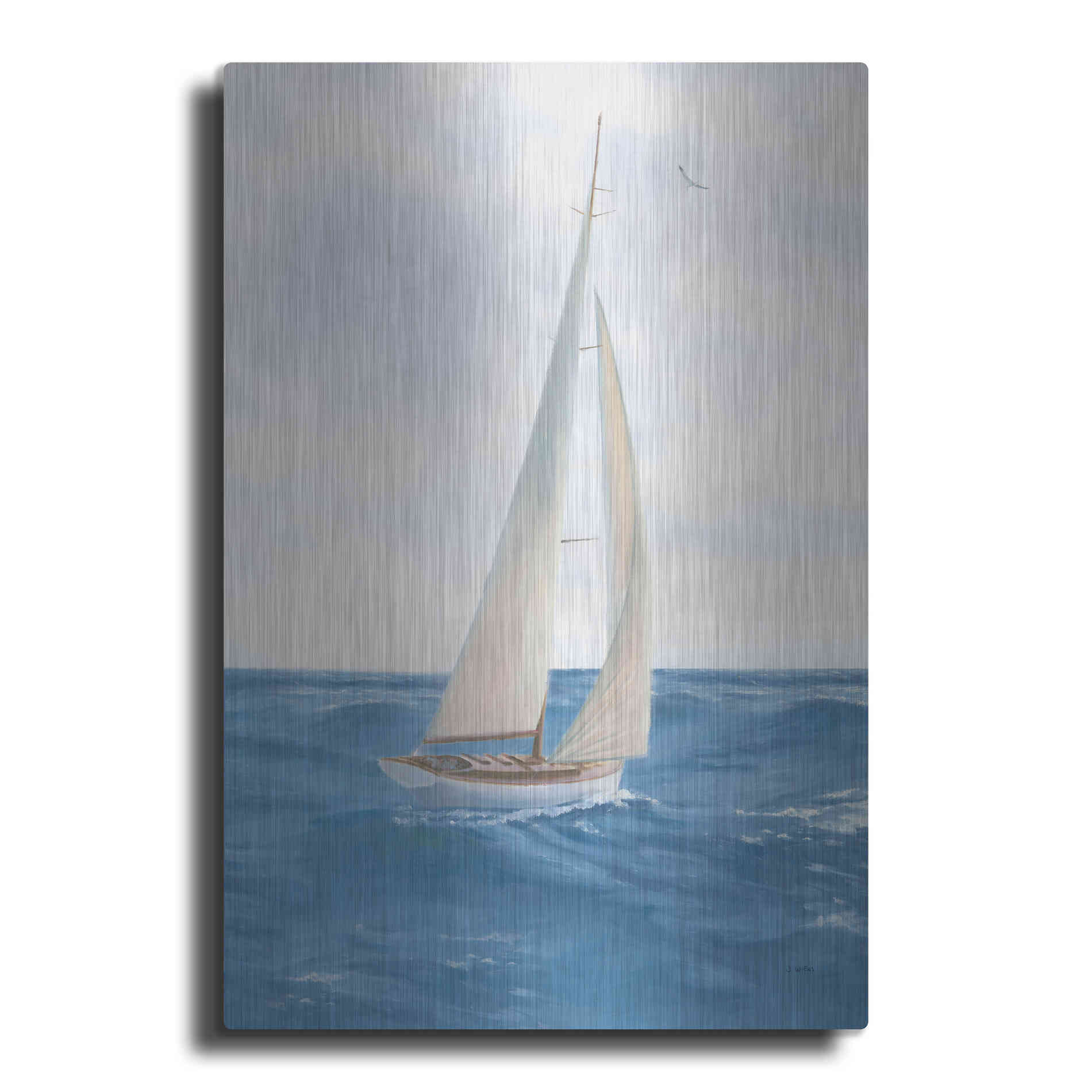 Luxe Metal Art 'A Day at Sea I' by James Wiens, Metal Wall Art
