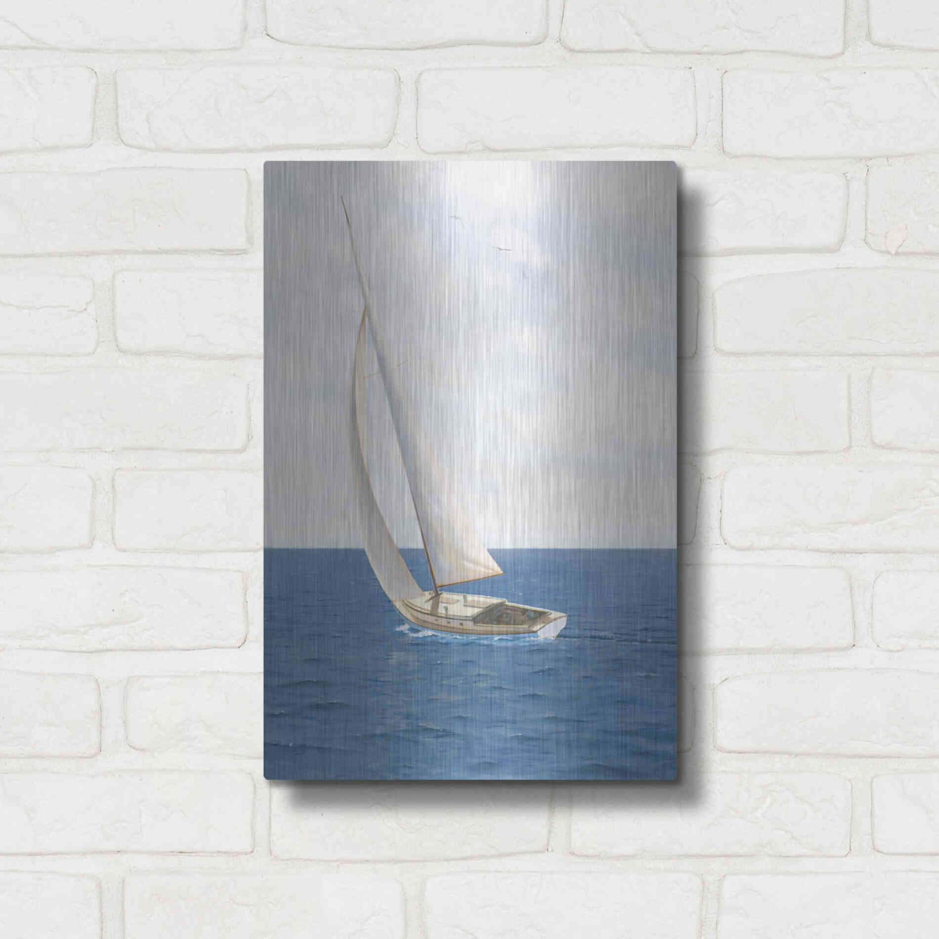 Luxe Metal Art 'A Day at Sea II' by James Wiens, Metal Wall Art,12x16