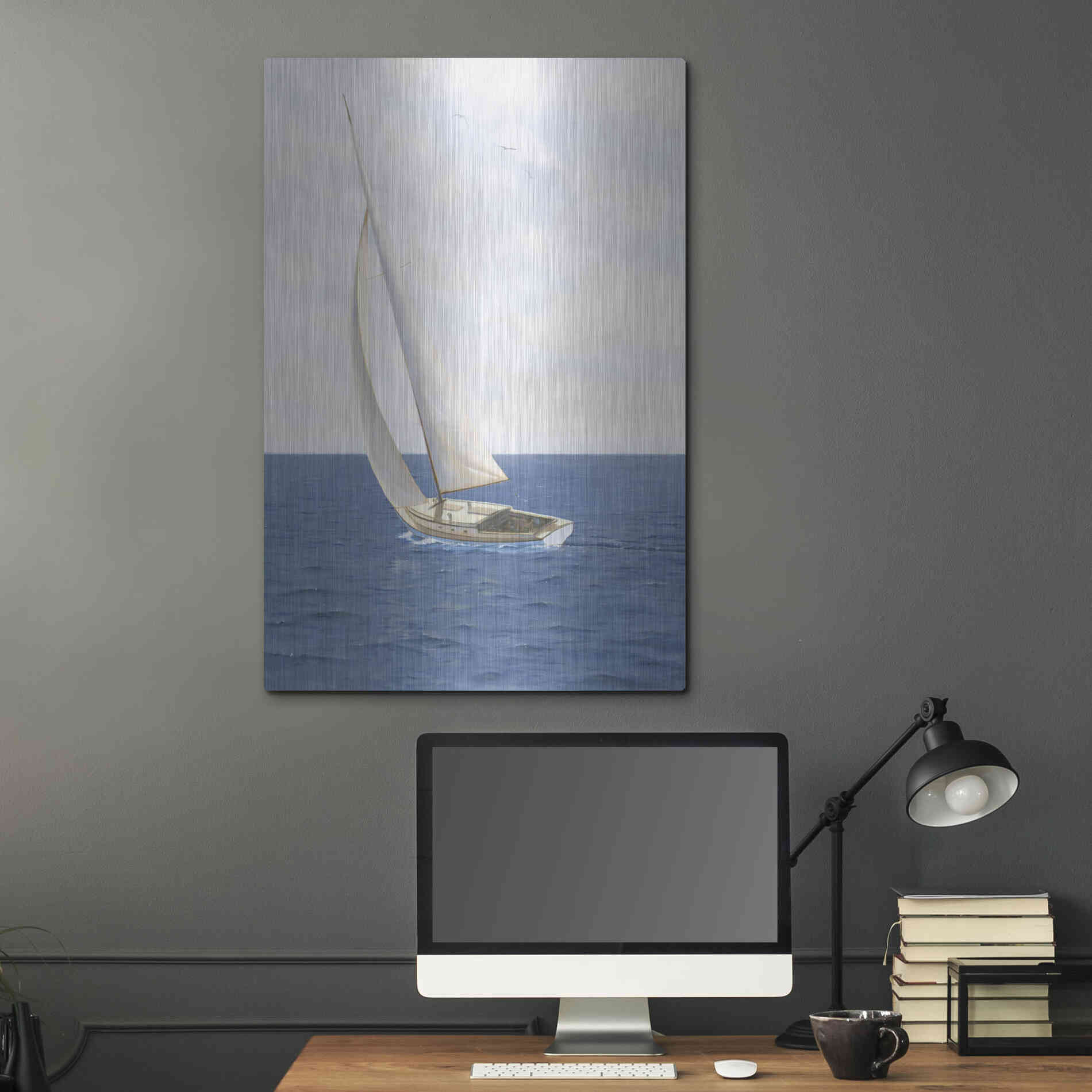 Luxe Metal Art 'A Day at Sea II' by James Wiens, Metal Wall Art,24x36