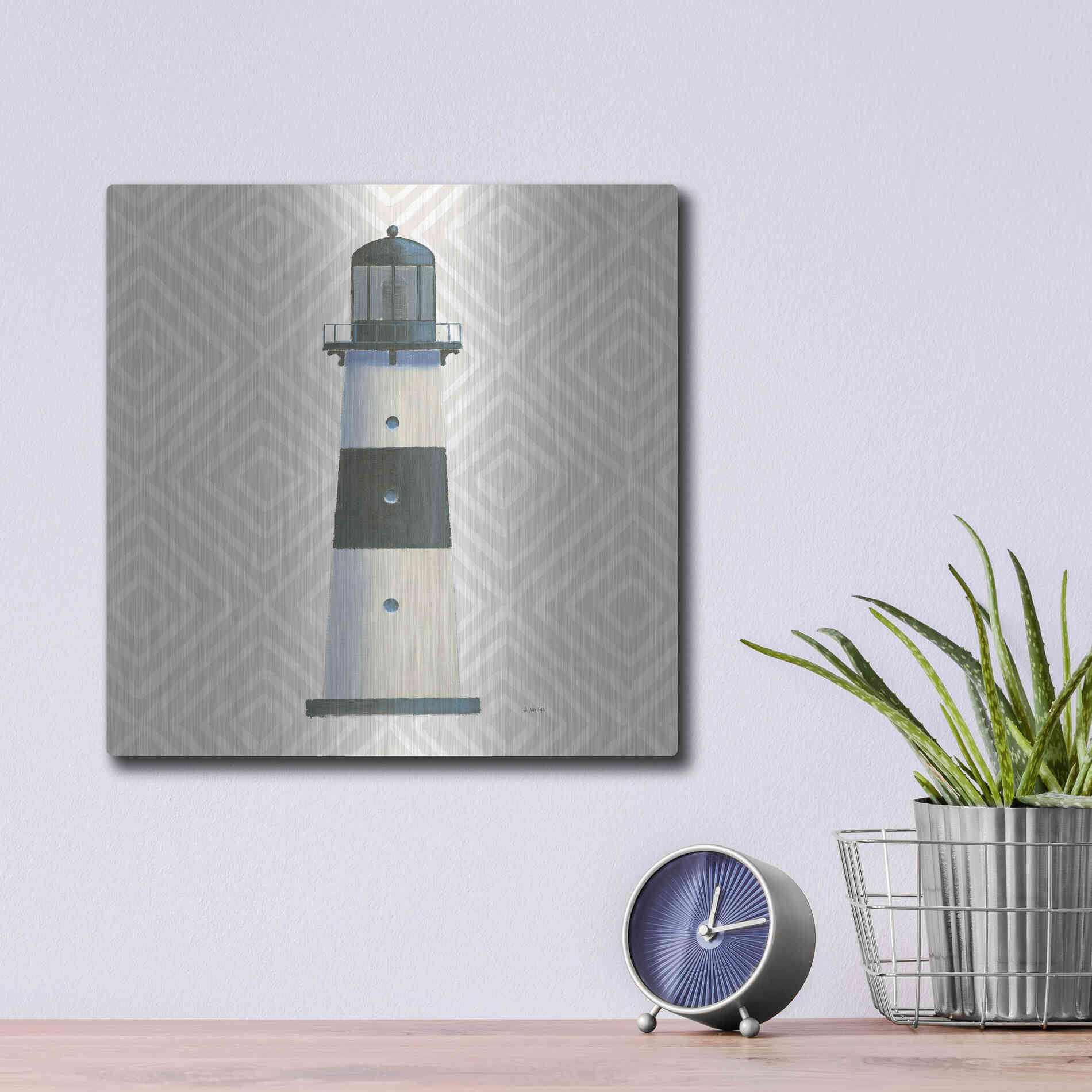 Luxe Metal Art 'A Day at Sea III' by James Wiens, Metal Wall Art,12x12