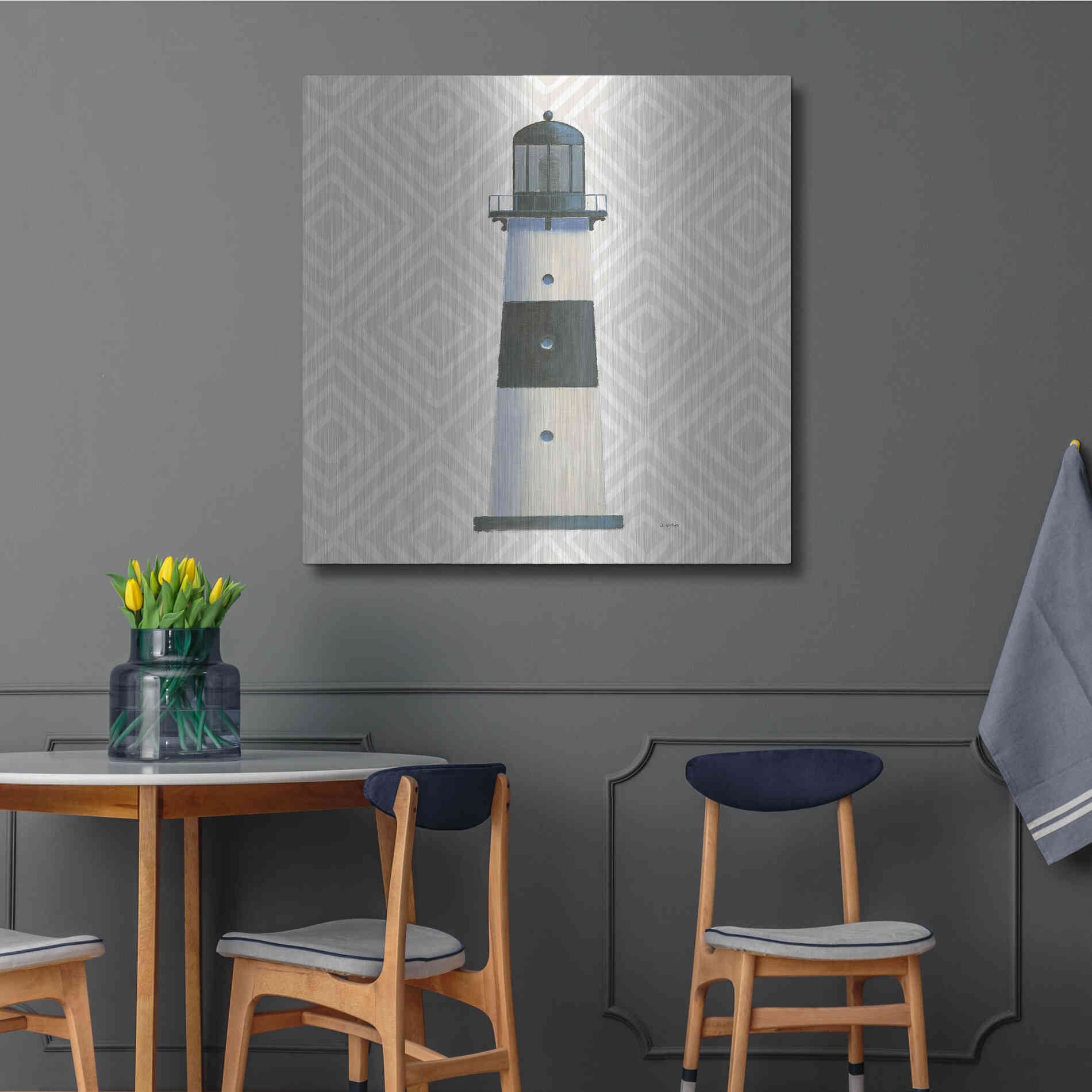 Luxe Metal Art 'A Day at Sea III' by James Wiens, Metal Wall Art,36x36