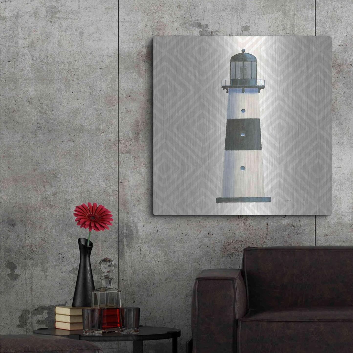 Luxe Metal Art 'A Day at Sea III' by James Wiens, Metal Wall Art,36x36