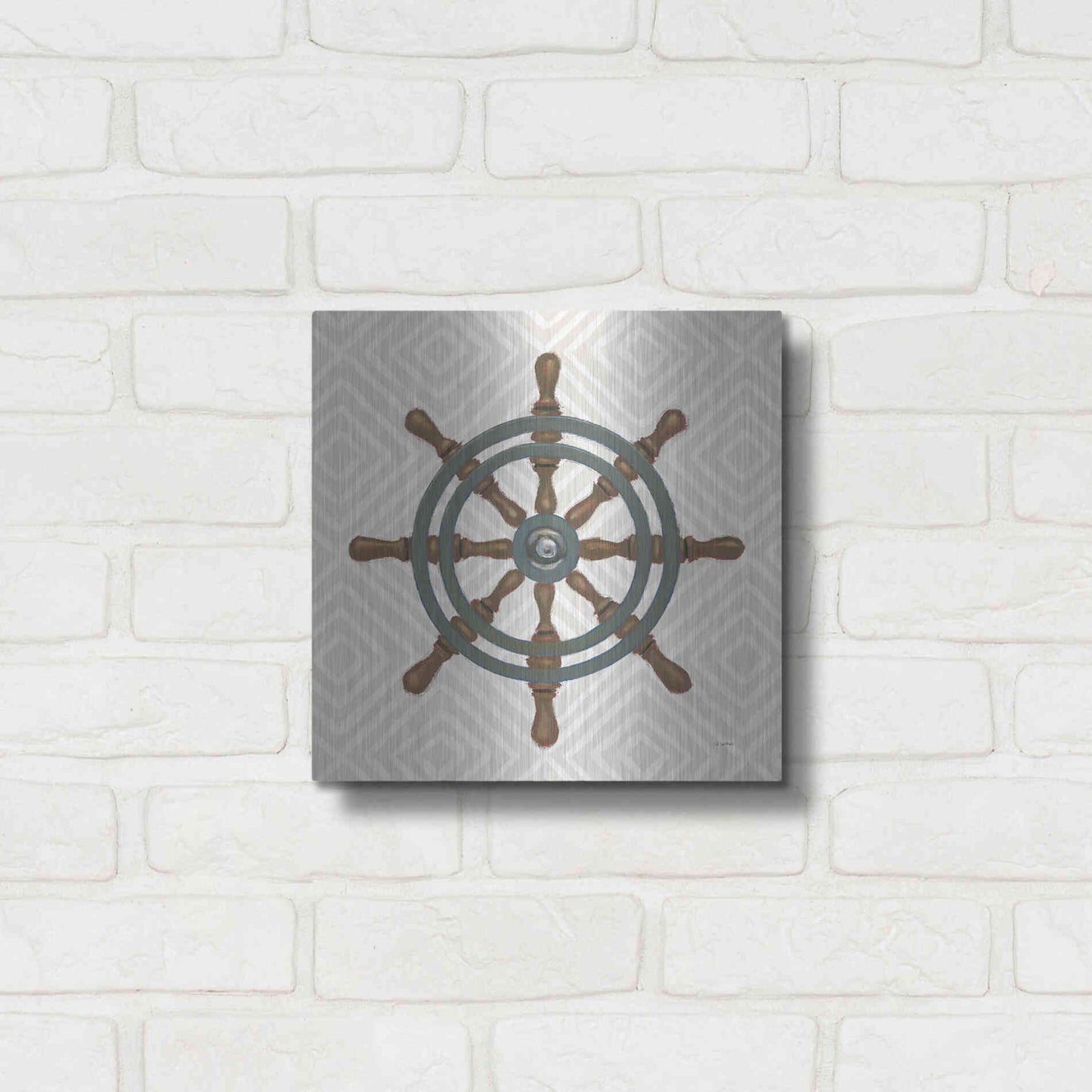 Luxe Metal Art 'A Day at Sea IV' by James Wiens, Metal Wall Art,12x12