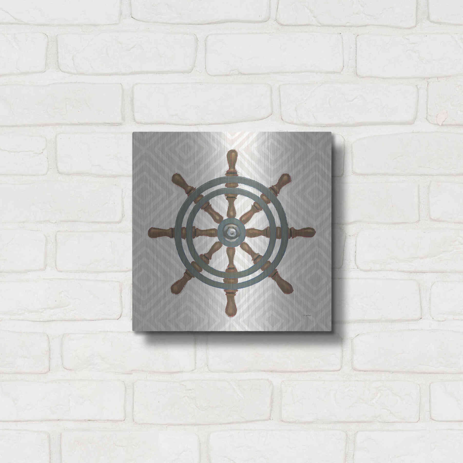 Luxe Metal Art 'A Day at Sea IV' by James Wiens, Metal Wall Art,12x12