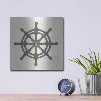 Luxe Metal Art 'A Day at Sea IV' by James Wiens, Metal Wall Art,12x12