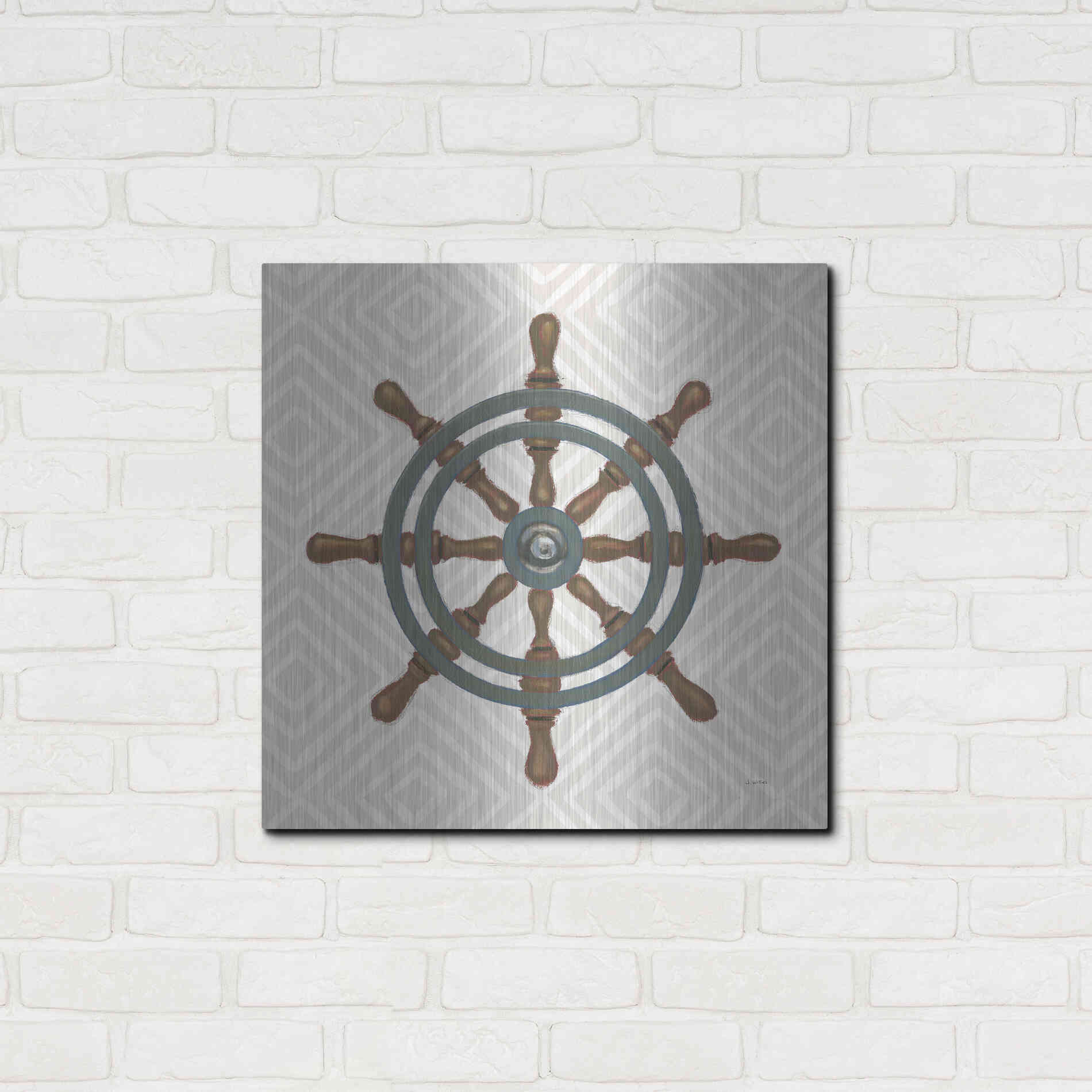 Luxe Metal Art 'A Day at Sea IV' by James Wiens, Metal Wall Art,24x24