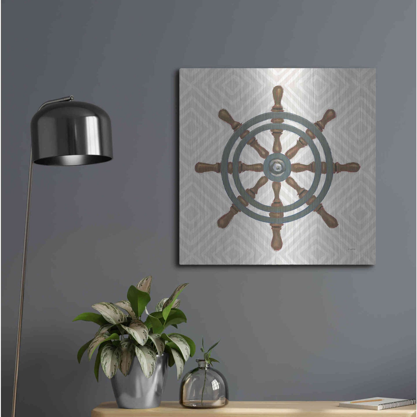 Luxe Metal Art 'A Day at Sea IV' by James Wiens, Metal Wall Art,24x24