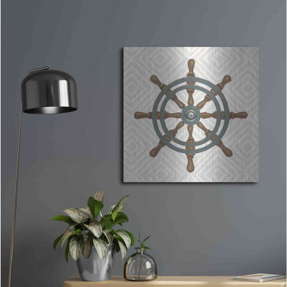 Luxe Metal Art 'A Day at Sea IV' by James Wiens, Metal Wall Art,24x24