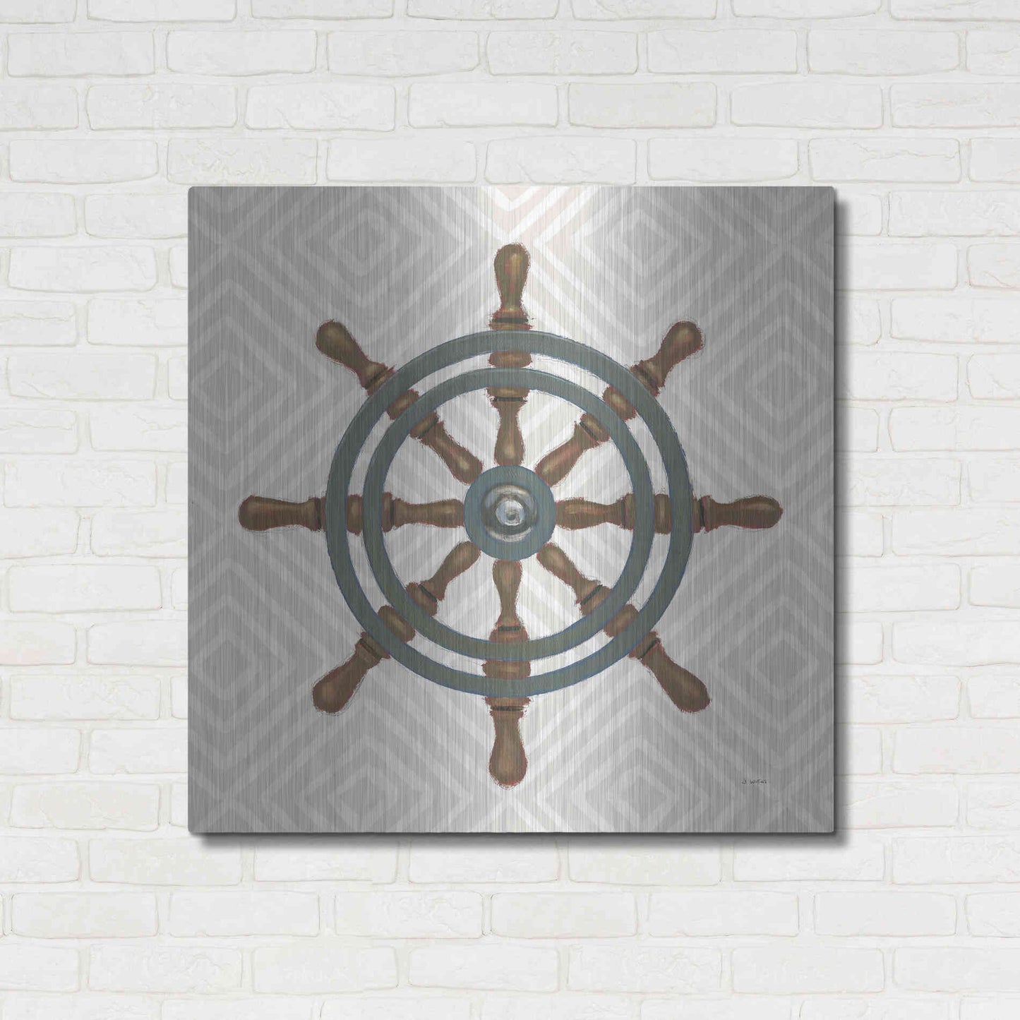 Luxe Metal Art 'A Day at Sea IV' by James Wiens, Metal Wall Art,36x36