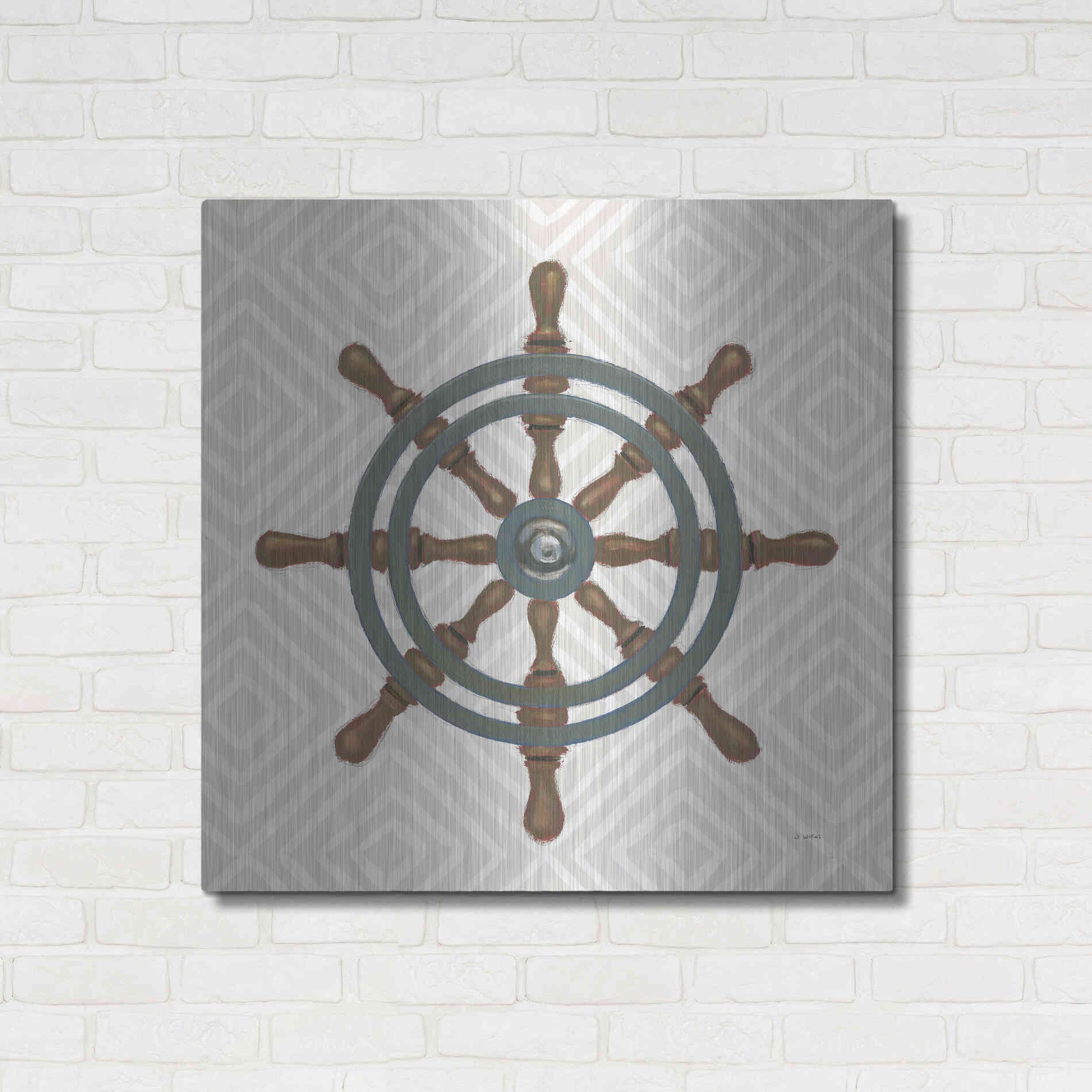Luxe Metal Art 'A Day at Sea IV' by James Wiens, Metal Wall Art,36x36