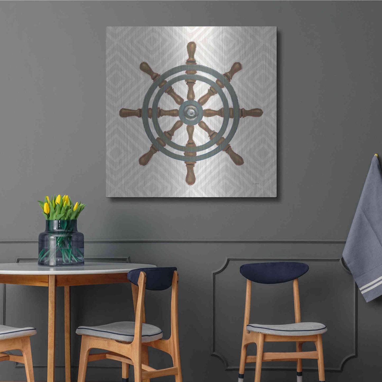 Luxe Metal Art 'A Day at Sea IV' by James Wiens, Metal Wall Art,36x36