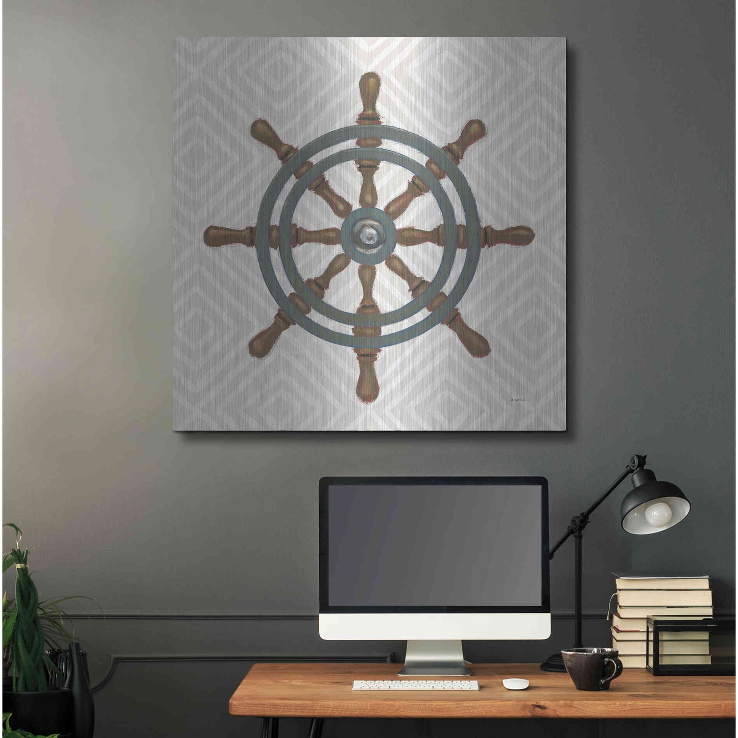 Luxe Metal Art 'A Day at Sea IV' by James Wiens, Metal Wall Art,36x36