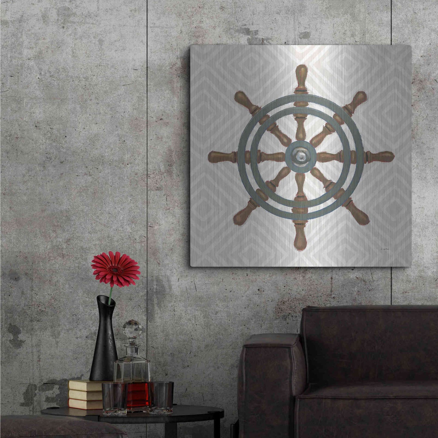Luxe Metal Art 'A Day at Sea IV' by James Wiens, Metal Wall Art,36x36