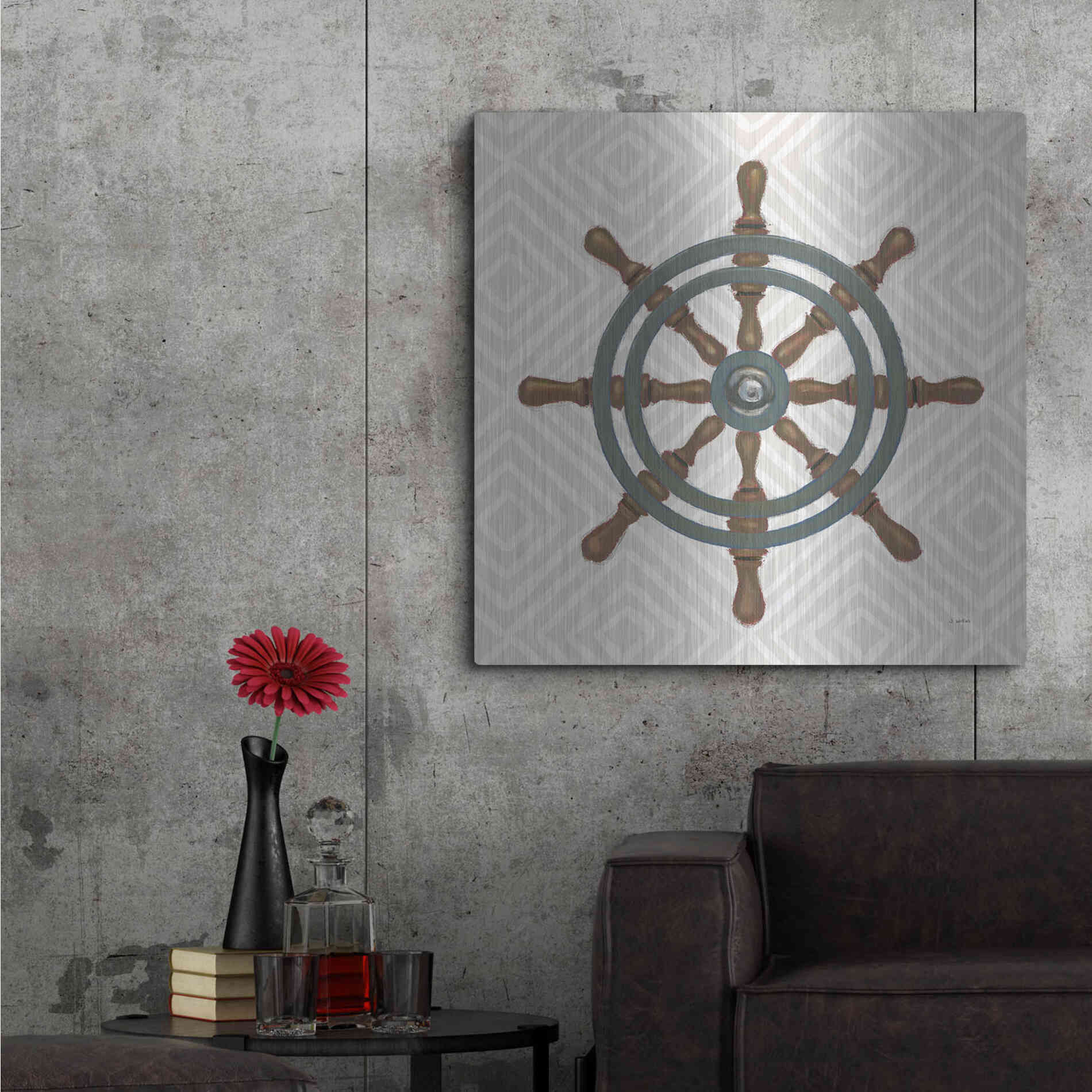 Luxe Metal Art 'A Day at Sea IV' by James Wiens, Metal Wall Art,36x36