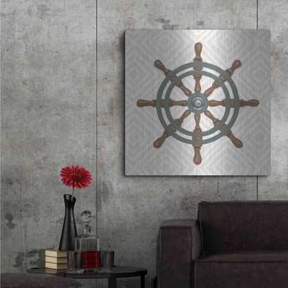 Luxe Metal Art 'A Day at Sea IV' by James Wiens, Metal Wall Art,36x36