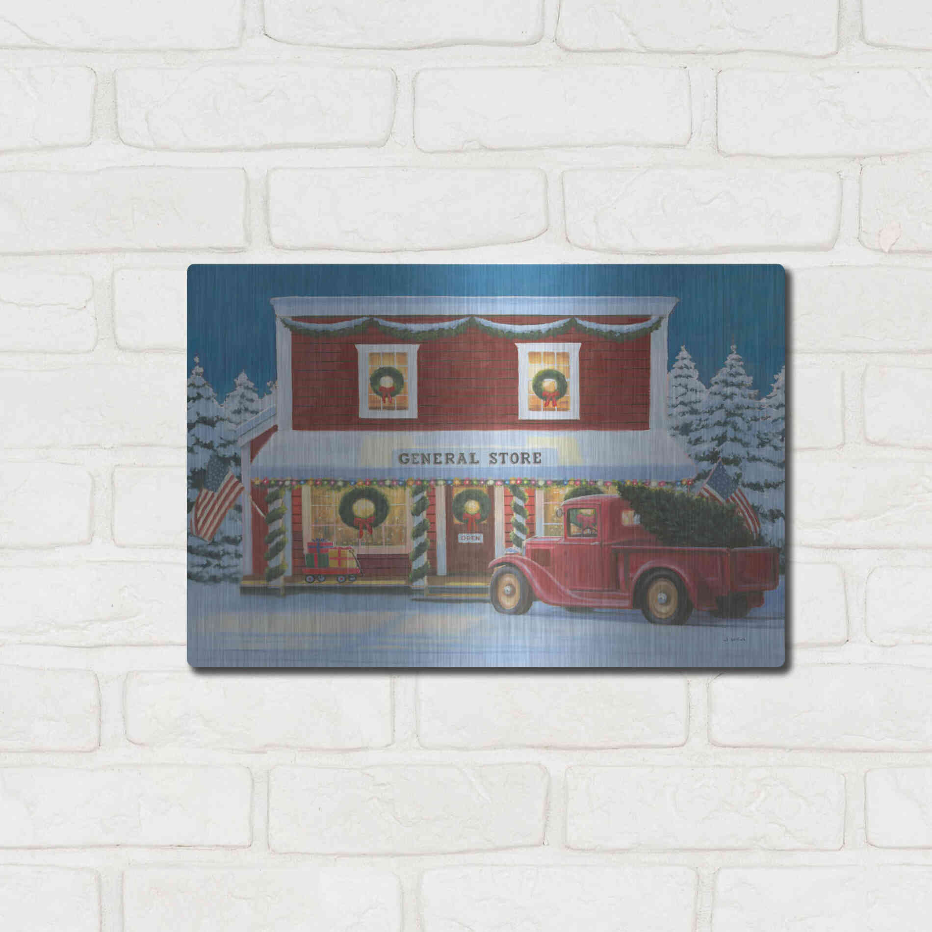 Luxe Metal Art 'Holiday Moments I' by James Wiens, Metal Wall Art,16x12