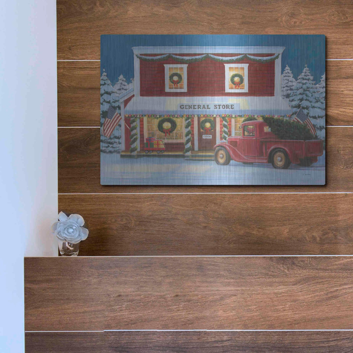 Luxe Metal Art 'Holiday Moments I' by James Wiens, Metal Wall Art,16x12