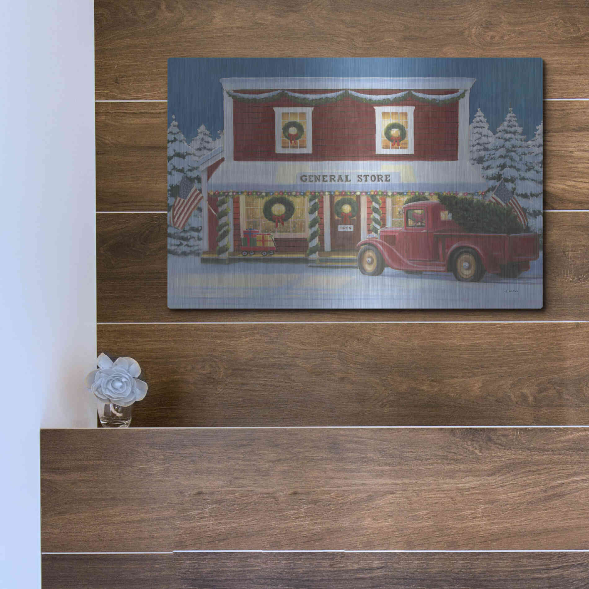 Luxe Metal Art 'Holiday Moments I' by James Wiens, Metal Wall Art,16x12