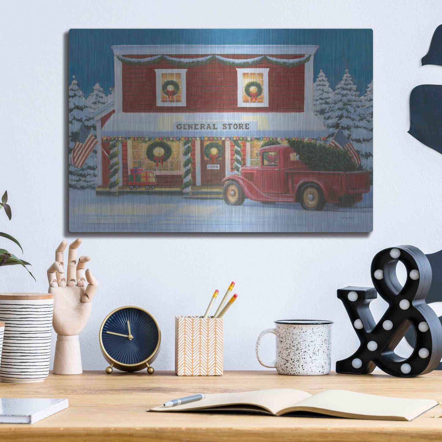 Luxe Metal Art 'Holiday Moments I' by James Wiens, Metal Wall Art,16x12