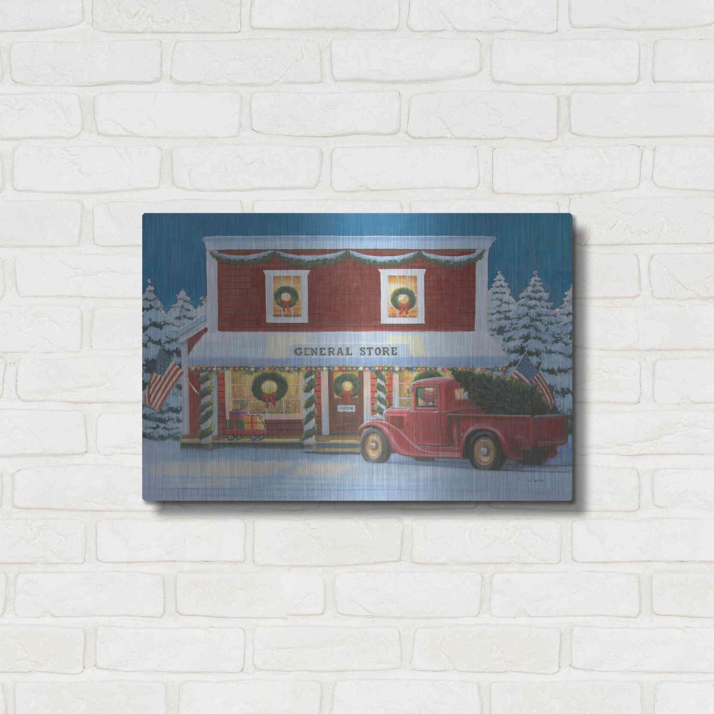 Luxe Metal Art 'Holiday Moments I' by James Wiens, Metal Wall Art,24x16