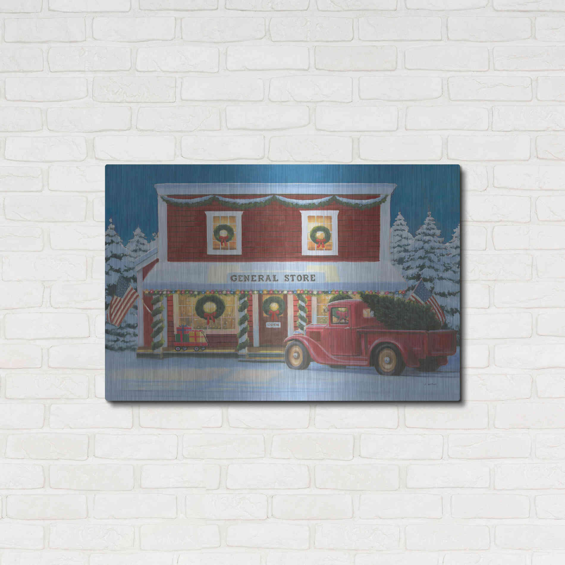 Luxe Metal Art 'Holiday Moments I' by James Wiens, Metal Wall Art,36x24